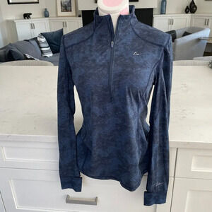 Paradox Dri-Release Repreve LS 1/2 Zip Fitted Poly Wool Top Blue Grey Sz M NWOT